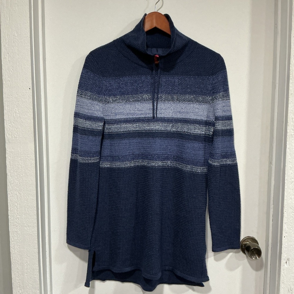 Krimson Klover Everlasting Sweater Tunic, Blue Stripes, Merino Wool Blend, M